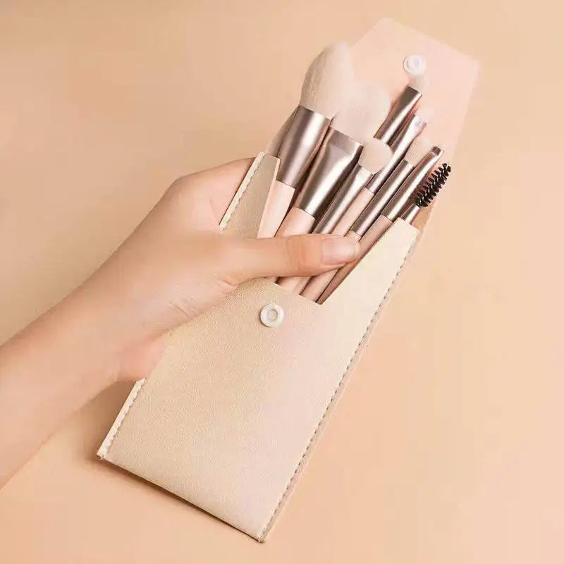 8-Piece Portable Cute Synthetic Hair Facial Makeup Brushes